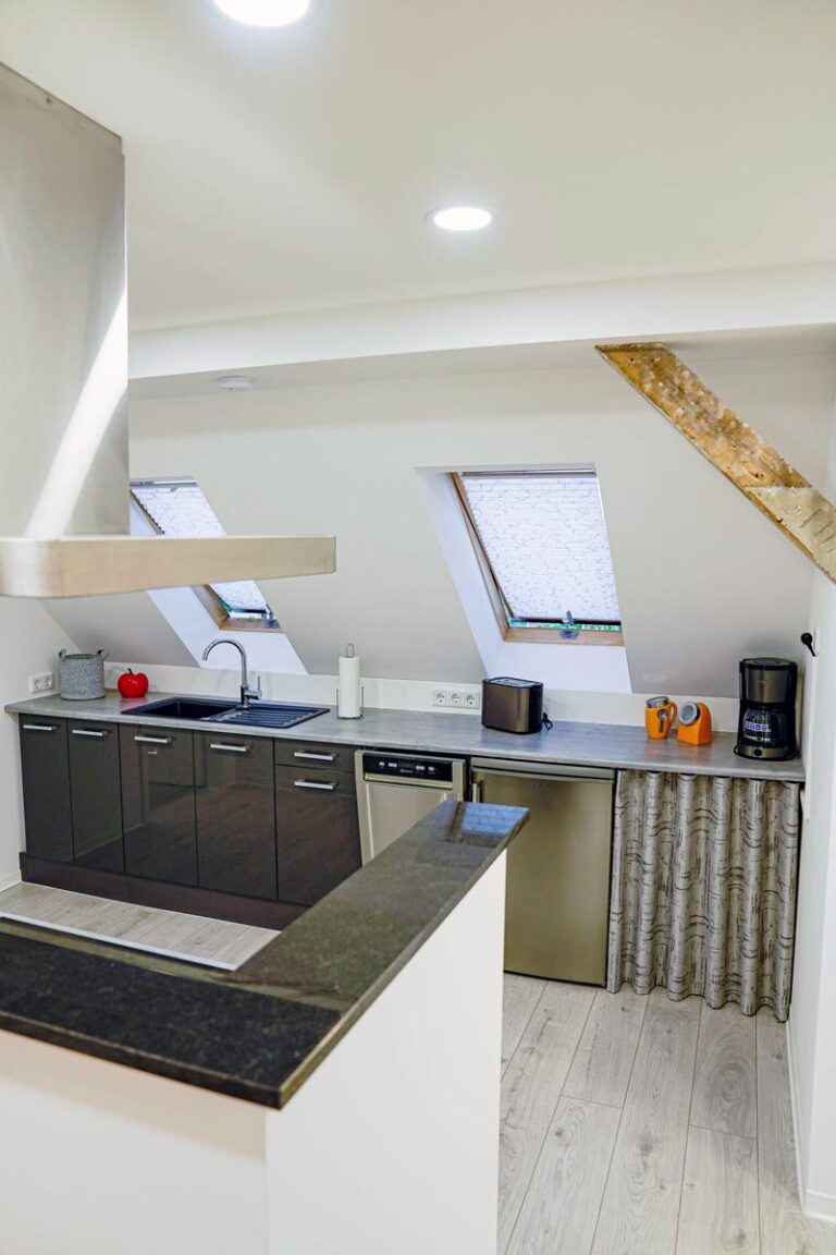Offene Küche mit moderner Ausstattung im HT Appartement Nr. 1